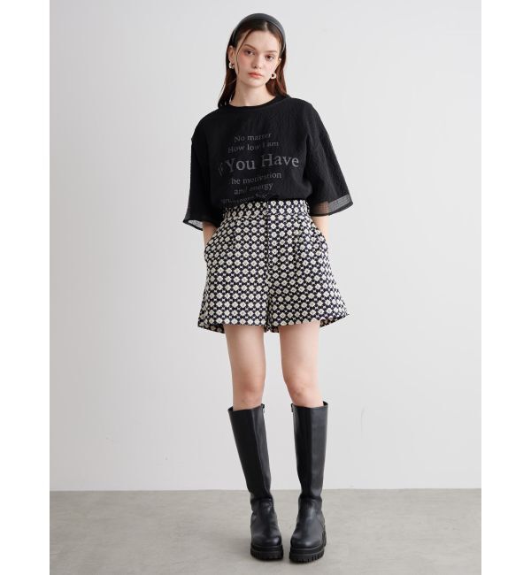 CALNAMUR「SHEER PLEATED LAYERED TEE/シアープレーテッドレイヤードTシャツ」|Tシャツ・カットソー|