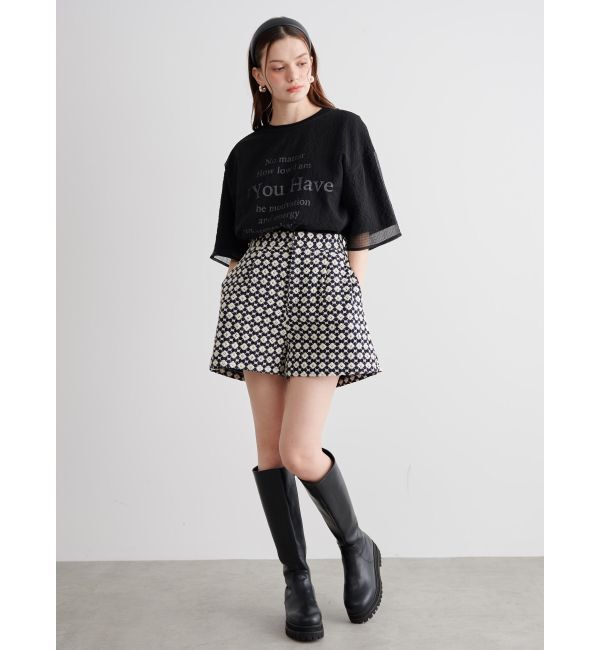 CALNAMUR「SHEER PLEATED LAYERED TEE/シアープレーテッドレイヤードTシャツ」|Tシャツ・カットソー|