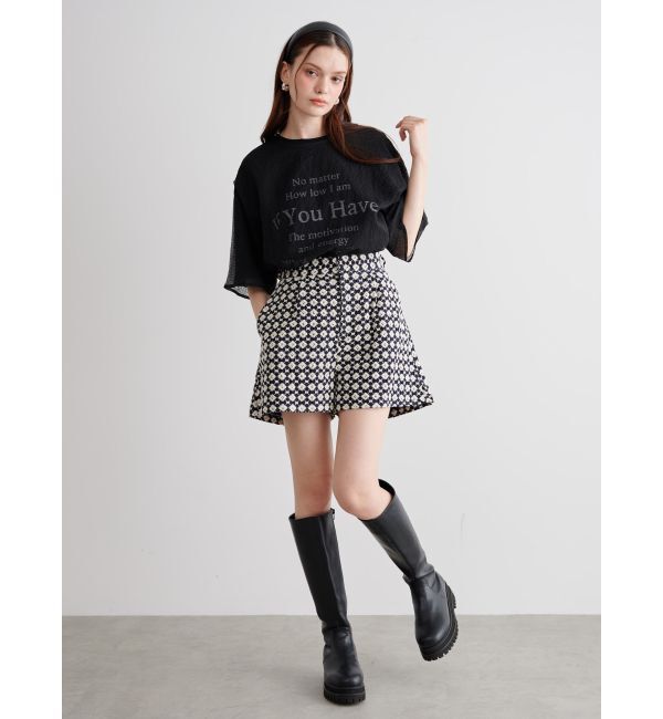 CALNAMUR「SHEER PLEATED LAYERED TEE/シアープレーテッドレイヤードTシャツ」|Tシャツ・カットソー|