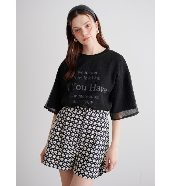 CALNAMUR「SHEER PLEATED LAYERED TEE/シアープレーテッドレイヤードTシャツ」|Tシャツ・カットソー|