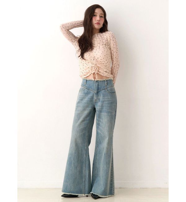 CALNAMUR「ドットフラワージャカードトップス」|Tシャツ・カットソー|