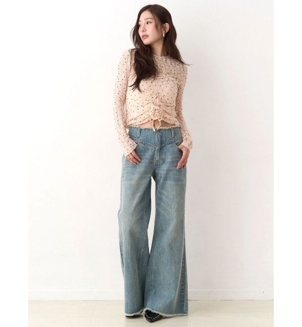 CALNAMUR「ドットフラワージャカードトップス」|Tシャツ・カットソー|