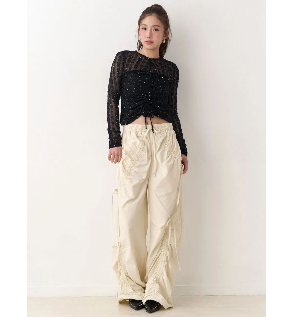 CALNAMUR「ドットフラワージャカードトップス」|Tシャツ・カットソー|