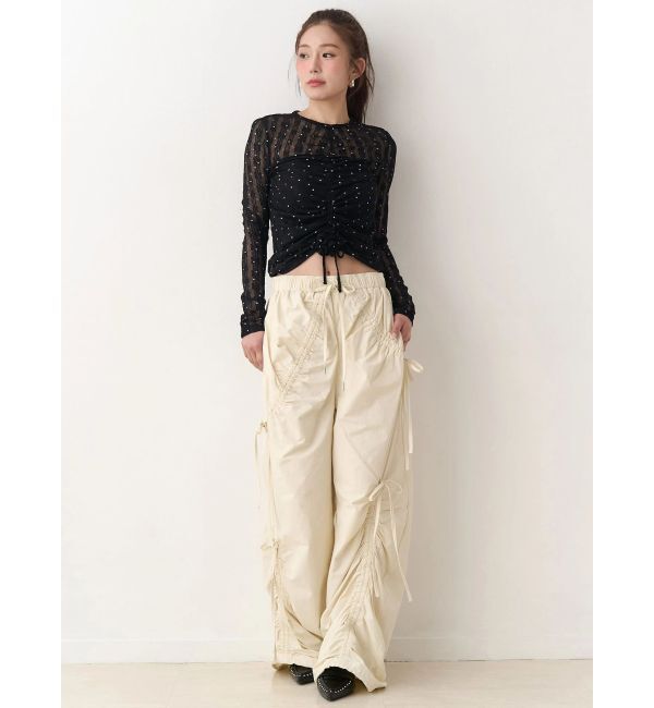 CALNAMUR「ドットフラワージャカードトップス」|Tシャツ・カットソー|