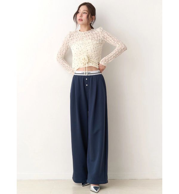 CALNAMUR「ドットフラワージャカードトップス」|Tシャツ・カットソー|