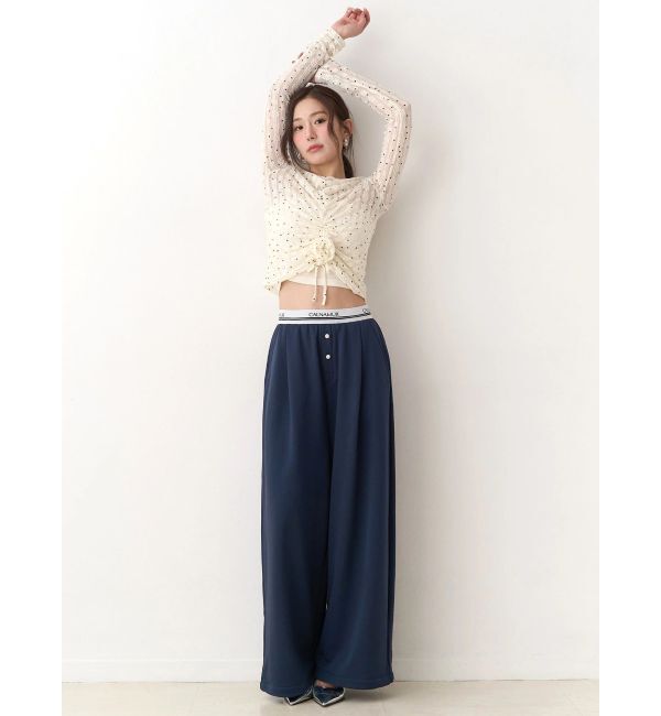 CALNAMUR「ドットフラワージャカードトップス」|Tシャツ・カットソー|