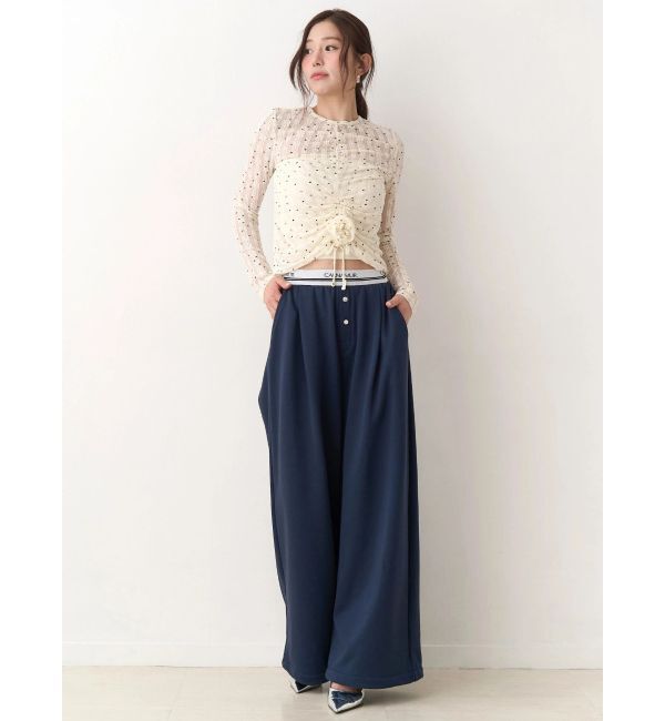 CALNAMUR「ドットフラワージャカードトップス」|Tシャツ・カットソー|