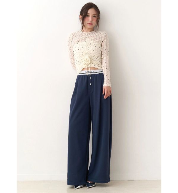 CALNAMUR「ドットフラワージャカードトップス」|Tシャツ・カットソー|