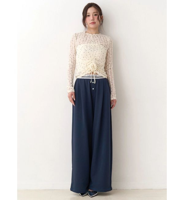 CALNAMUR「ドットフラワージャカードトップス」|Tシャツ・カットソー|