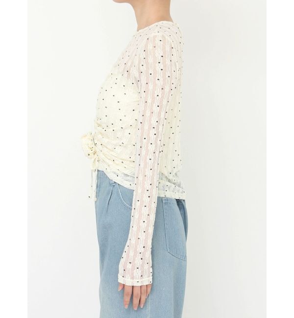 CALNAMUR「ドットフラワージャカードトップス」|Tシャツ・カットソー|