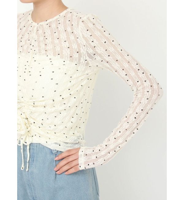 CALNAMUR「ドットフラワージャカードトップス」|Tシャツ・カットソー|