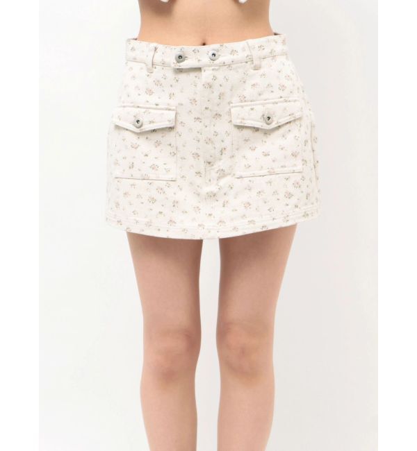 CALNAMUR「ツイルフラワーミニスカパン」|スカート|