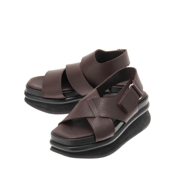 ELENDEEK「ASYME BELT SANDAL」|サンダル|ブラウン