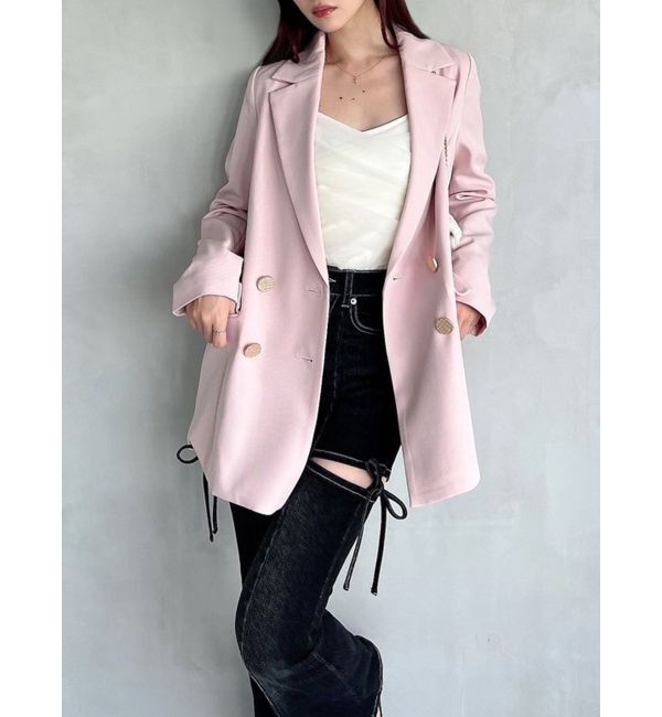 RESEXXY「テーラードミディジャケット」|テーラードジャケット|ピンク