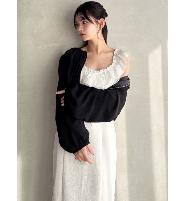 RESEXXY「ギャザークロップドブルゾン」|ブルゾン・スタジャン|