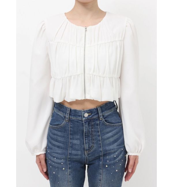 RESEXXY「ギャザークロップドブルゾン」|ブルゾン・スタジャン|