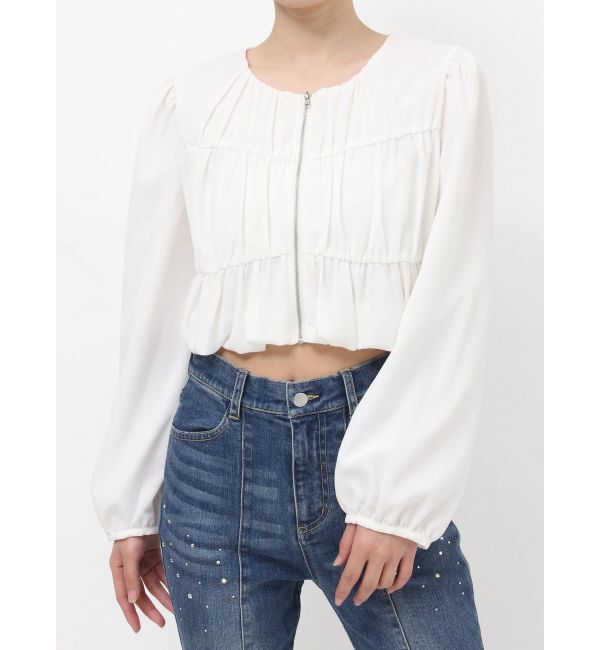 RESEXXY「ギャザークロップドブルゾン」|ブルゾン・スタジャン|