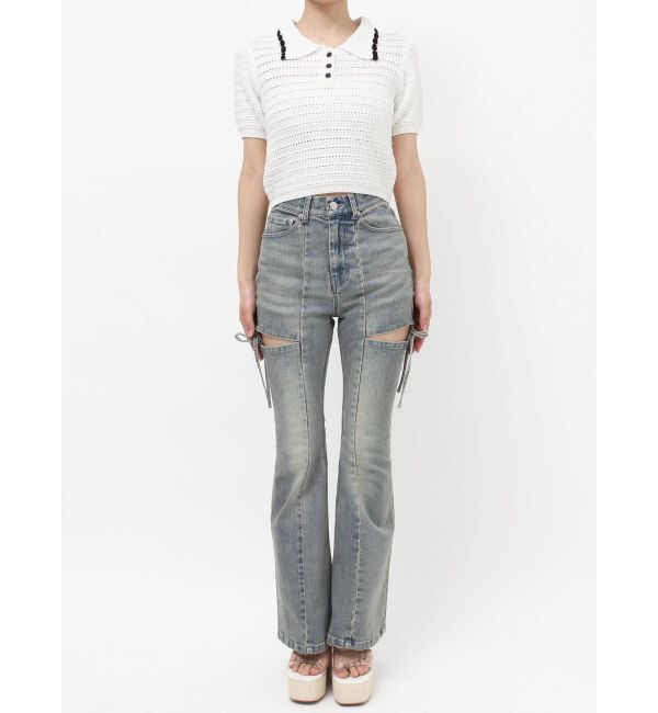 RESEXXY「透かし編みニットポロ」|ニット・セーター|