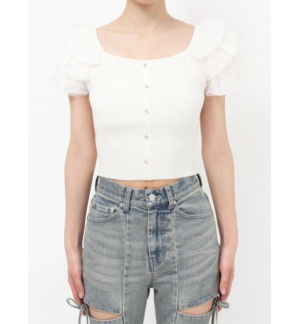 RESEXXY「ショルダーフリルニットトップス」|ニット・セーター|
