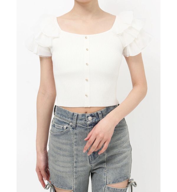 RESEXXY「ショルダーフリルニットトップス」|ニット・セーター|