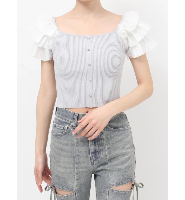 RESEXXY「ショルダーフリルニットトップス」|ニット・セーター|
