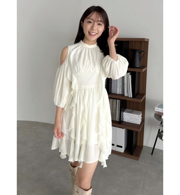 dazzlin「カタアキフリルミニワンピース」|ワンピース|