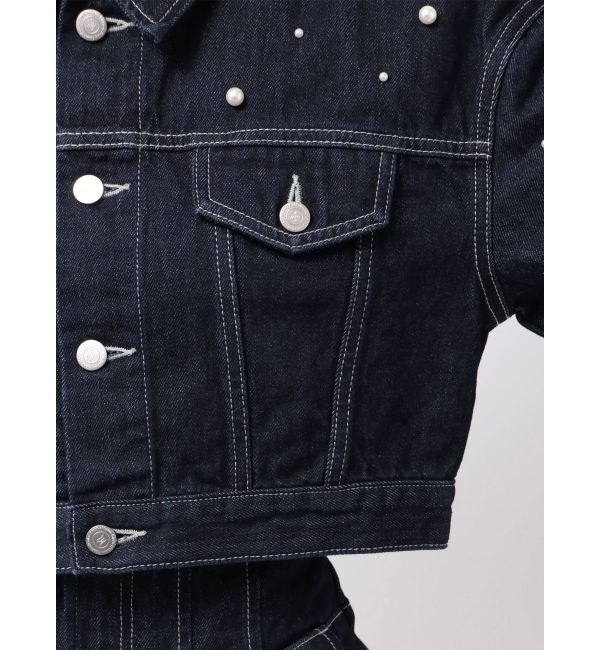 dazzlin「パールデニムショートジャケット」|デニムジャケット|