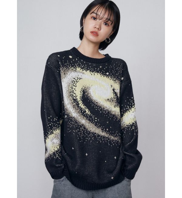 EMODA「スパイラルジャガードニット」|ニット・セーター|ネイビー