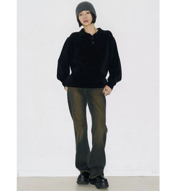 EMODA「【VEQUM】VELOUR TEXTURE KNIT POLO」|ニット・セーター|