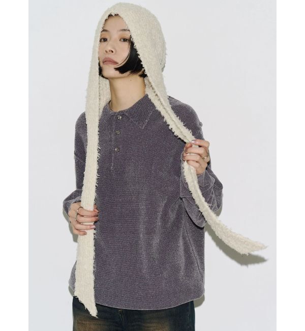 EMODA「【VEQUM】VELOUR TEXTURE KNIT POLO」|ニット・セーター|