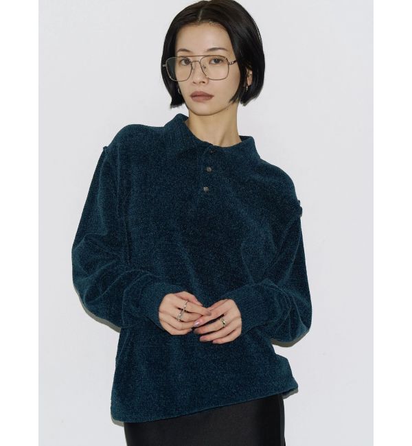EMODA「【VEQUM】VELOUR TEXTURE KNIT POLO」|ニット・セーター|