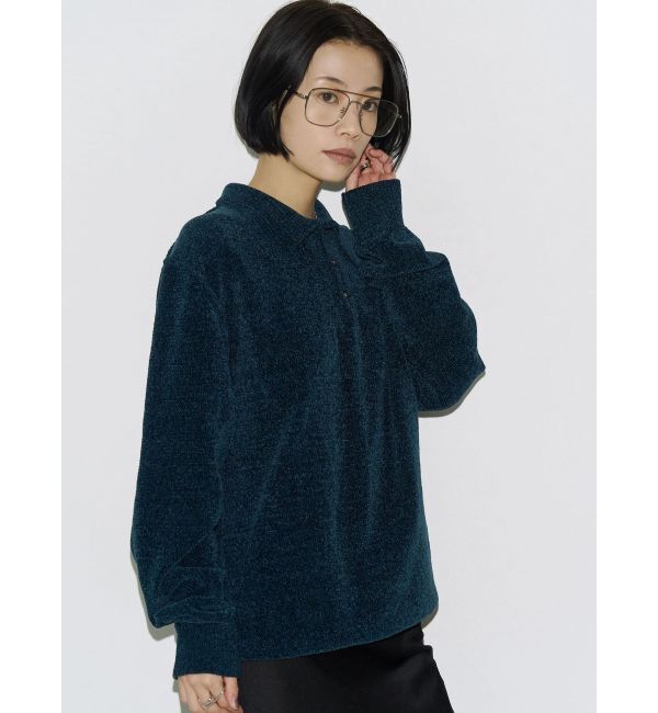 EMODA「【VEQUM】VELOUR TEXTURE KNIT POLO」|ニット・セーター|