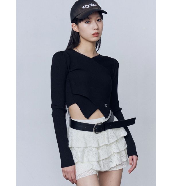 EMODA「ワイドクロスクロップドニット」|ニット・セーター|