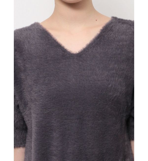 MERCURYDUO「2WAYミニシャギーハーフスリーブネックレス付ミニニットワンピース」|ワンピース|