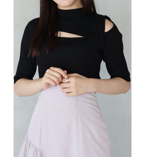 MERCURYDUO「2WAYカットアウトニット」|ニット・セーター|ブラック