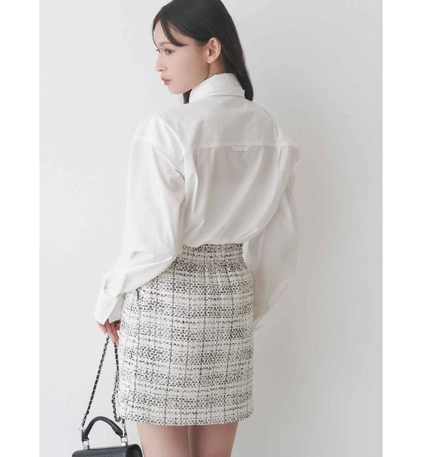 MERCURYDUO「配色ステッチビッグリボンセットシャツ」|シャツ・ブラウス|