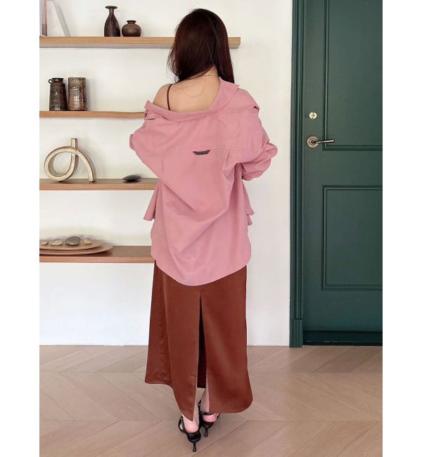 MERCURYDUO「配色ステッチビッグリボンセットシャツ」|シャツ・ブラウス|