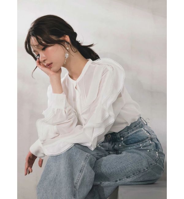 MERCURYDUO「ポイントレースブラウス」|シャツ・ブラウス|