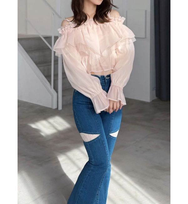 MERCURYDUO「オフショルラッフルブラウス」|シャツ・ブラウス|