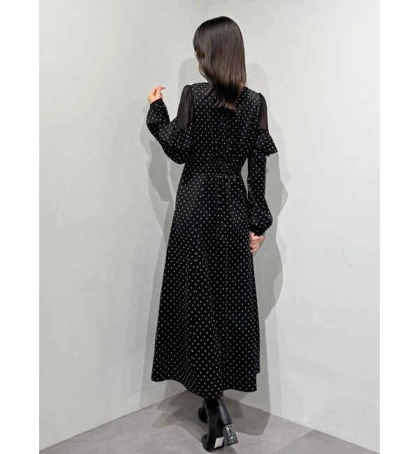 MERCURYDUO「ラッフルカラーパターンワンピース」|ワンピース|