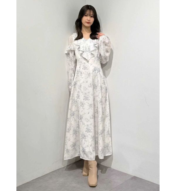 MERCURYDUO「ラッフルカラーパターンワンピース」|ワンピース|