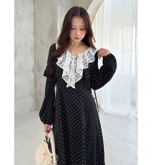 MERCURYDUO「ラッフルカラーパターンワンピース」|ワンピース|