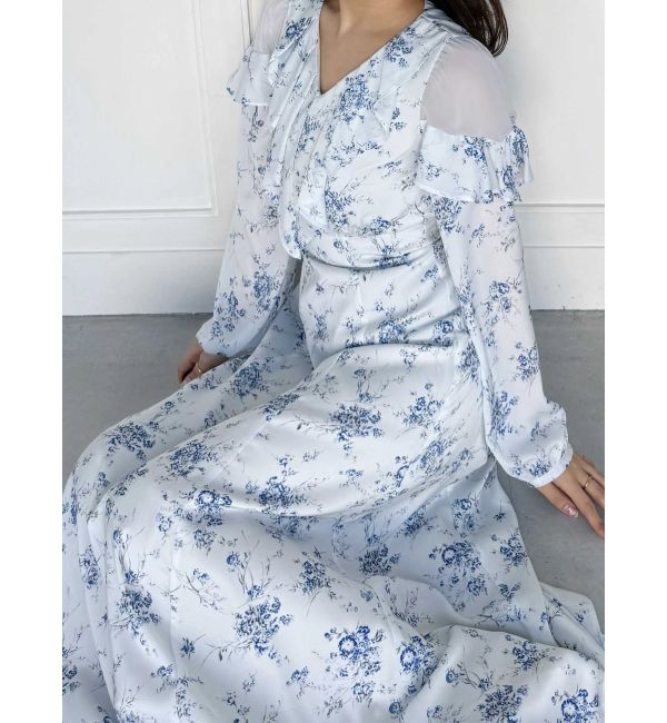 MERCURYDUO「ラッフルカラーパターンワンピース」|ワンピース|