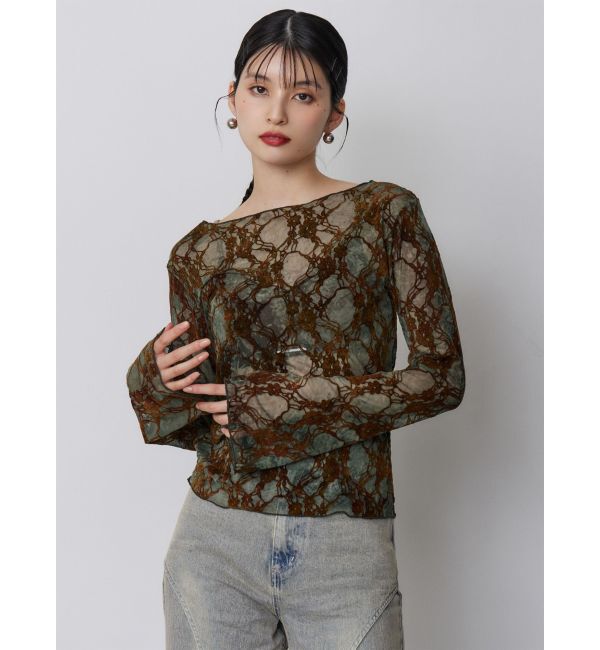 MURUA「フロッキーフラワーシアートップス」|Tシャツ・カットソー|