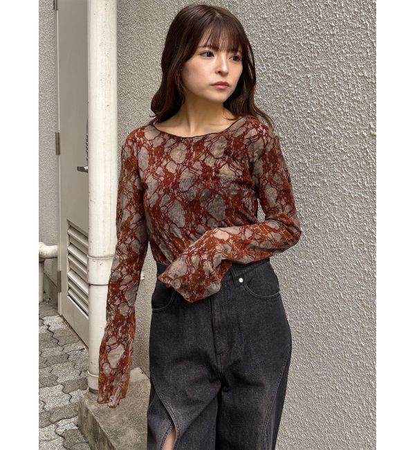 MURUA「フロッキーフラワーシアートップス」|Tシャツ・カットソー|