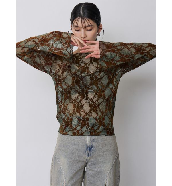 MURUA「フロッキーフラワーシアートップス」|Tシャツ・カットソー|