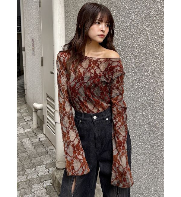 MURUA「フロッキーフラワーシアートップス」|Tシャツ・カットソー|