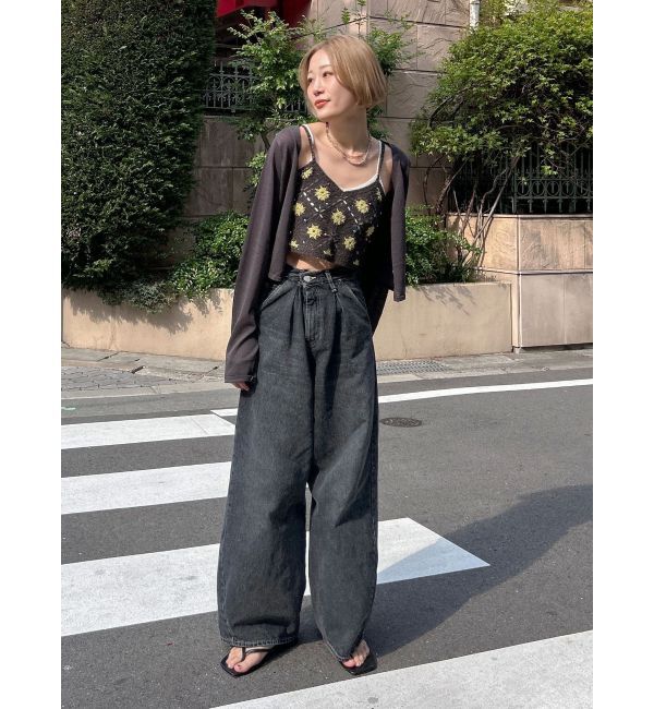 Ungrid「ウエストタックカーブデニム」|デニム|