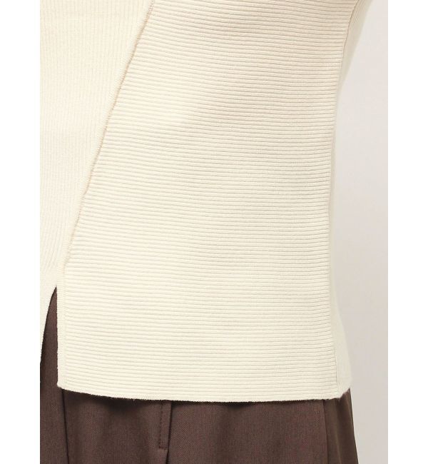 LAGUNAMOON「アシンメトリーリブスリットニットプルオーバー」|ニット・セーター|