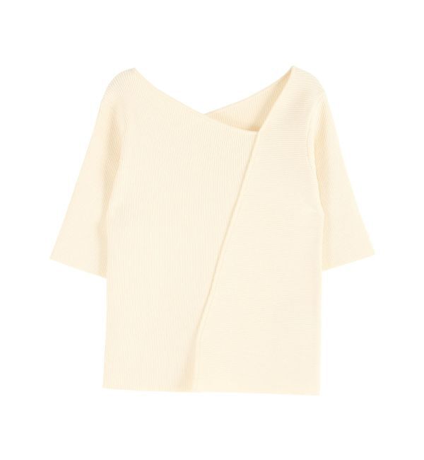 LAGUNAMOON「アシンメトリーリブスリットニットプルオーバー」|ニット・セーター|